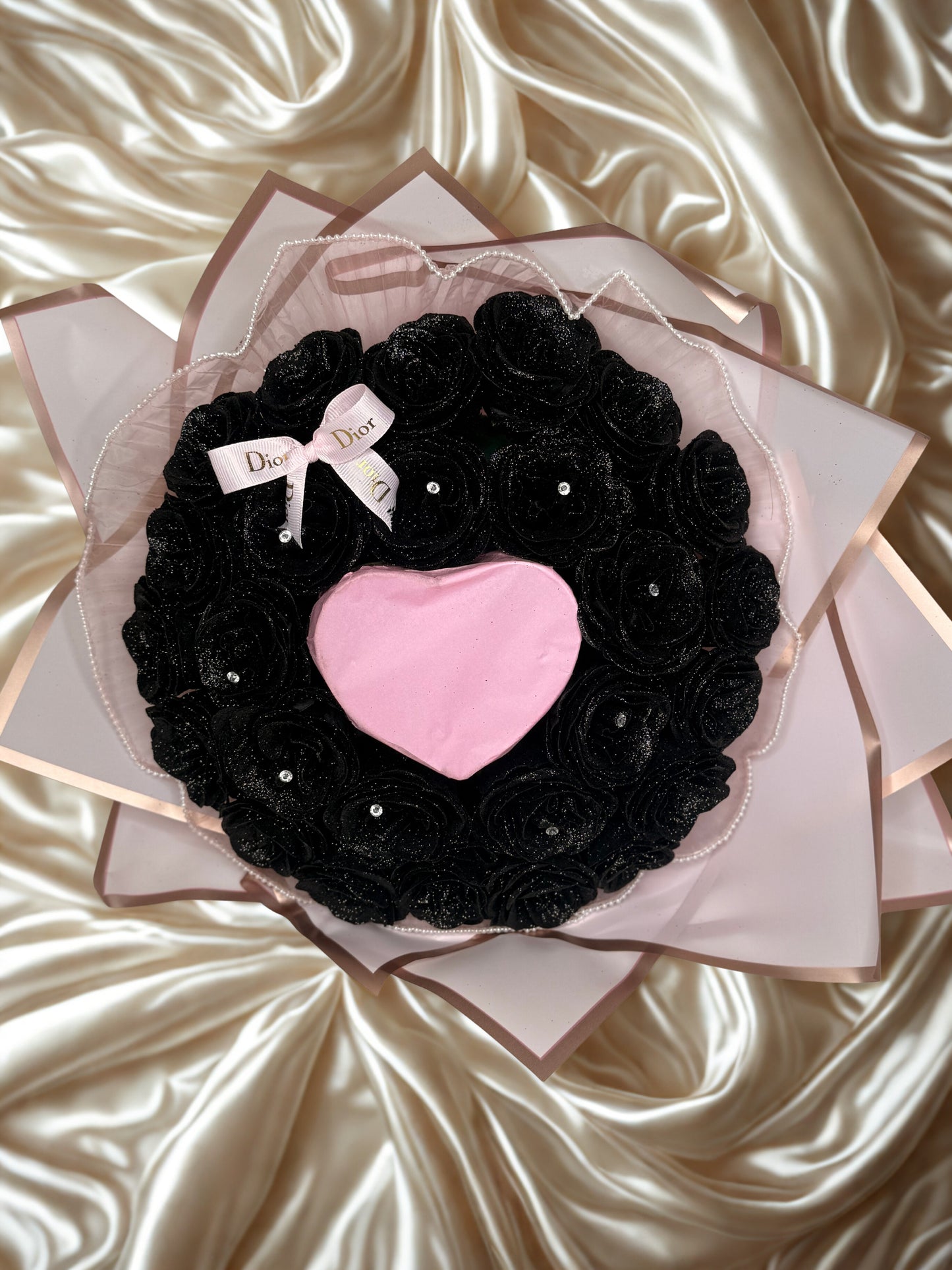 bouquet inflammable cœur personnalisé