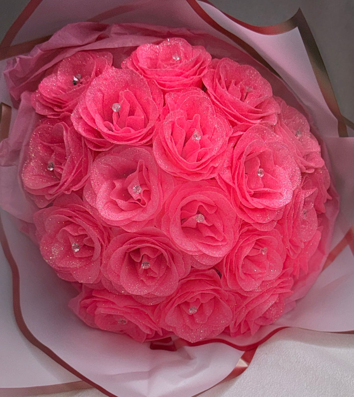 Bouquet Glamour Roses Pailletées