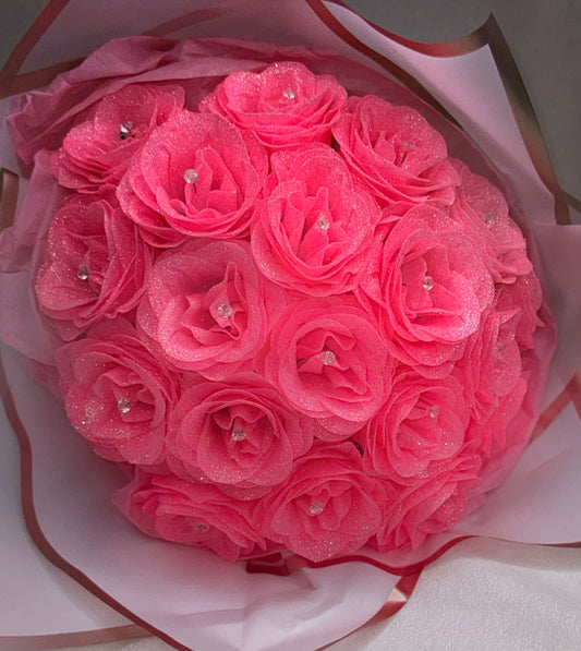 Bouquet Glamour Roses Pailletées